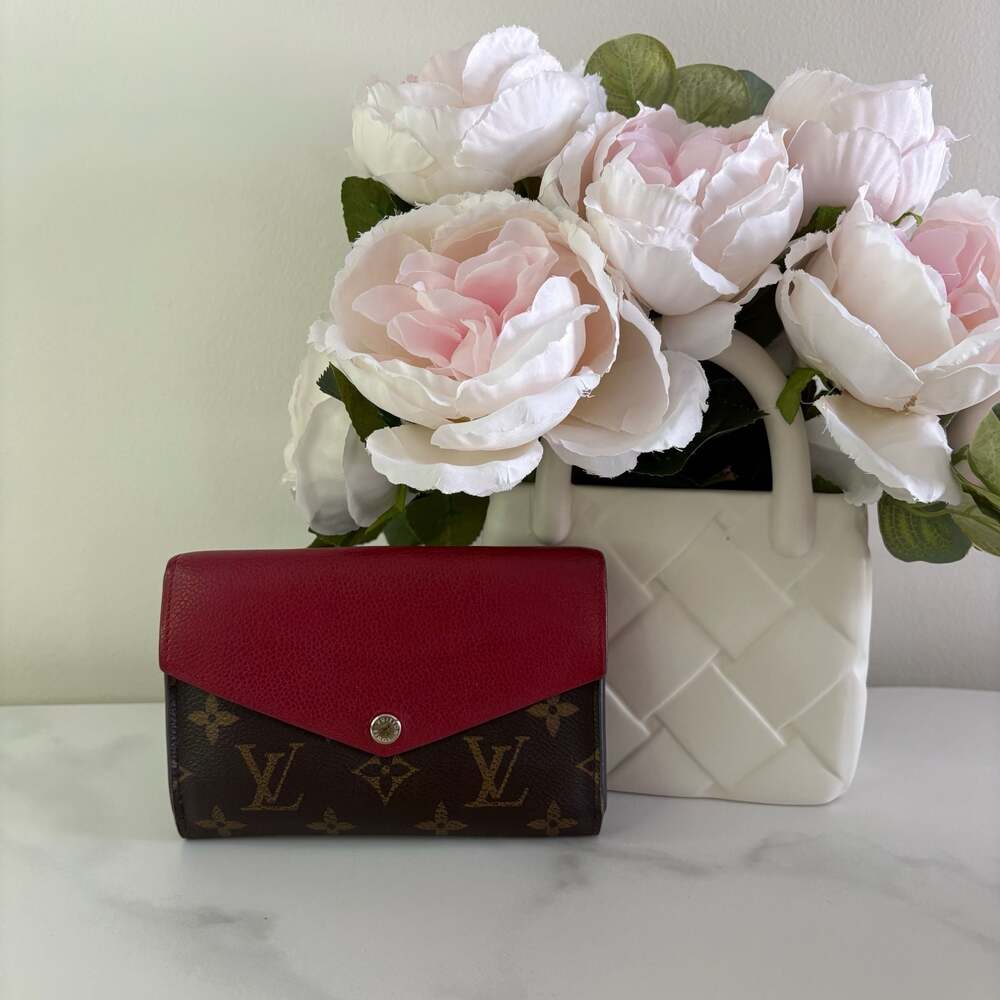 Louis Vuitton Monogram Pallas Compact Wallet Cerise Red